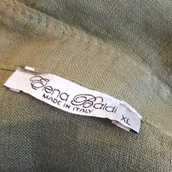 Linen Made in Italy Green Roll tab Sleeve Lagenlook Tunic Dress  Elena B… - Picture 8 of 9